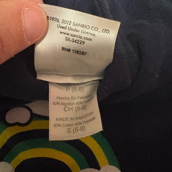 Hello Kitty Navy Hoodie with Rainbow Design Notre Dame Football - Picture 3 of 4